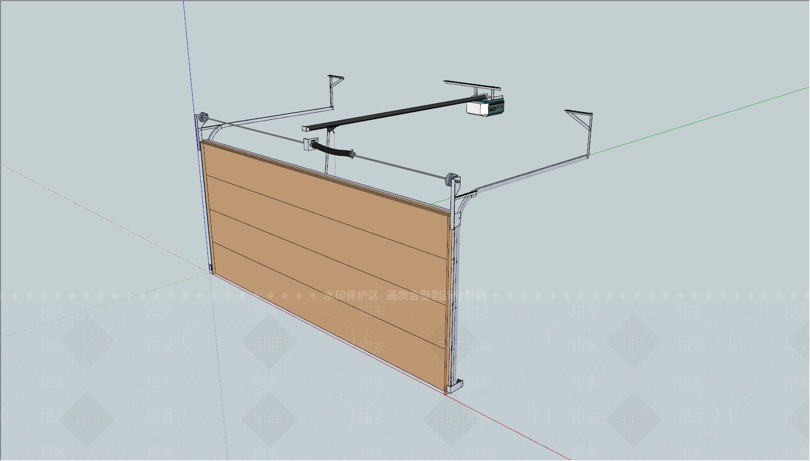 现代风格电动卷帘门SU模型下载【ID:966454086】