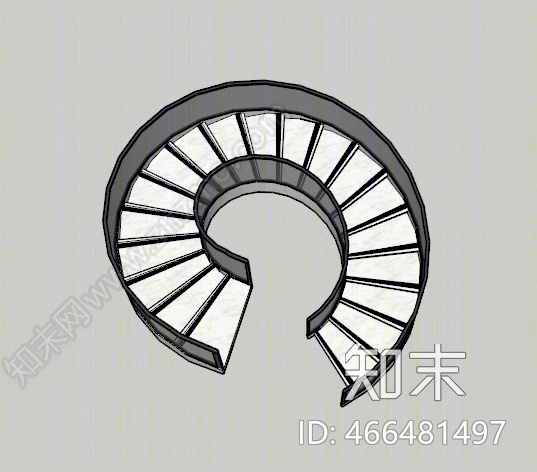 现代风格旋转楼梯SU模型下载【ID:466481497】