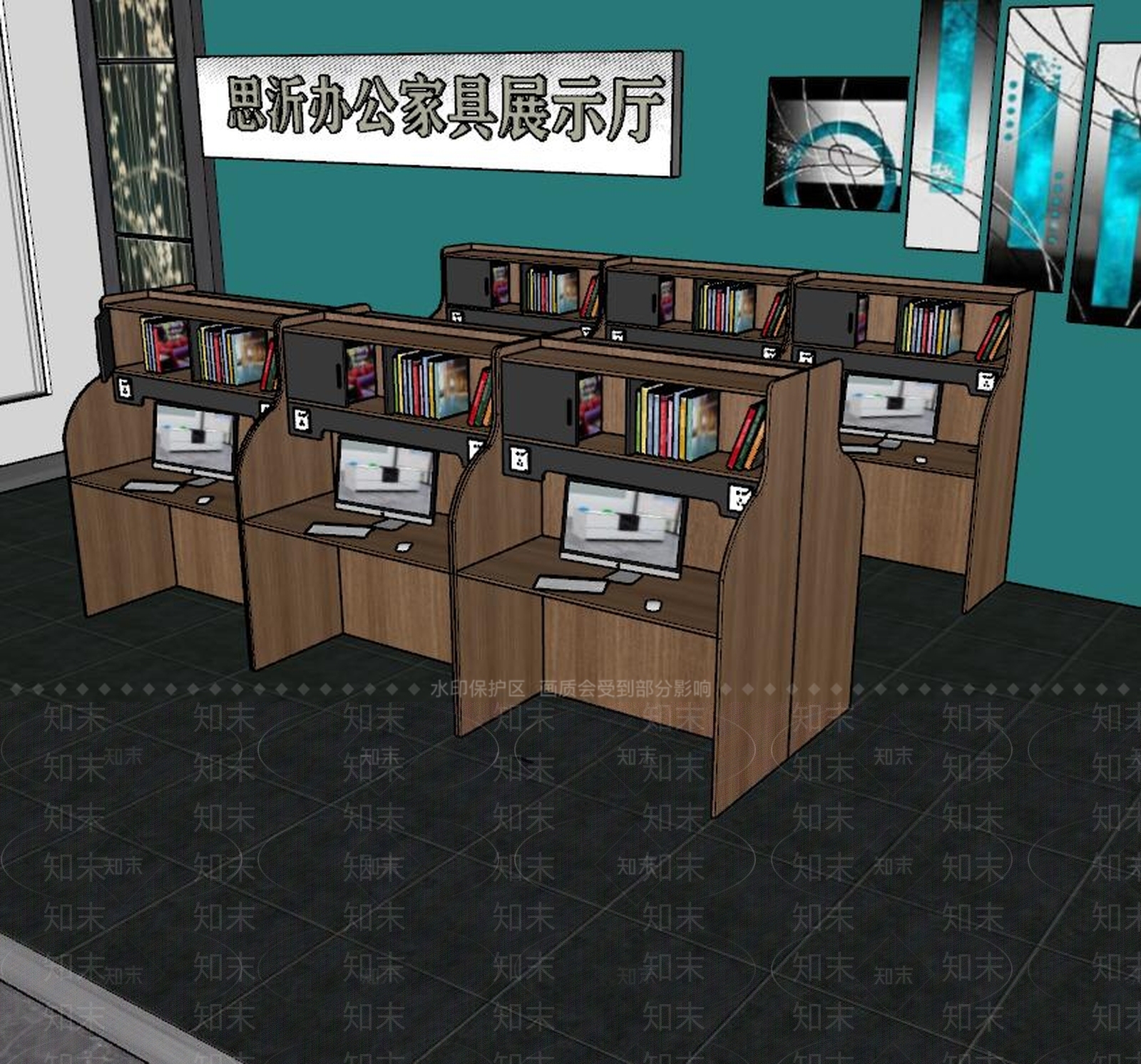 现代风格儿童学习桌SU模型下载【ID:666492942】