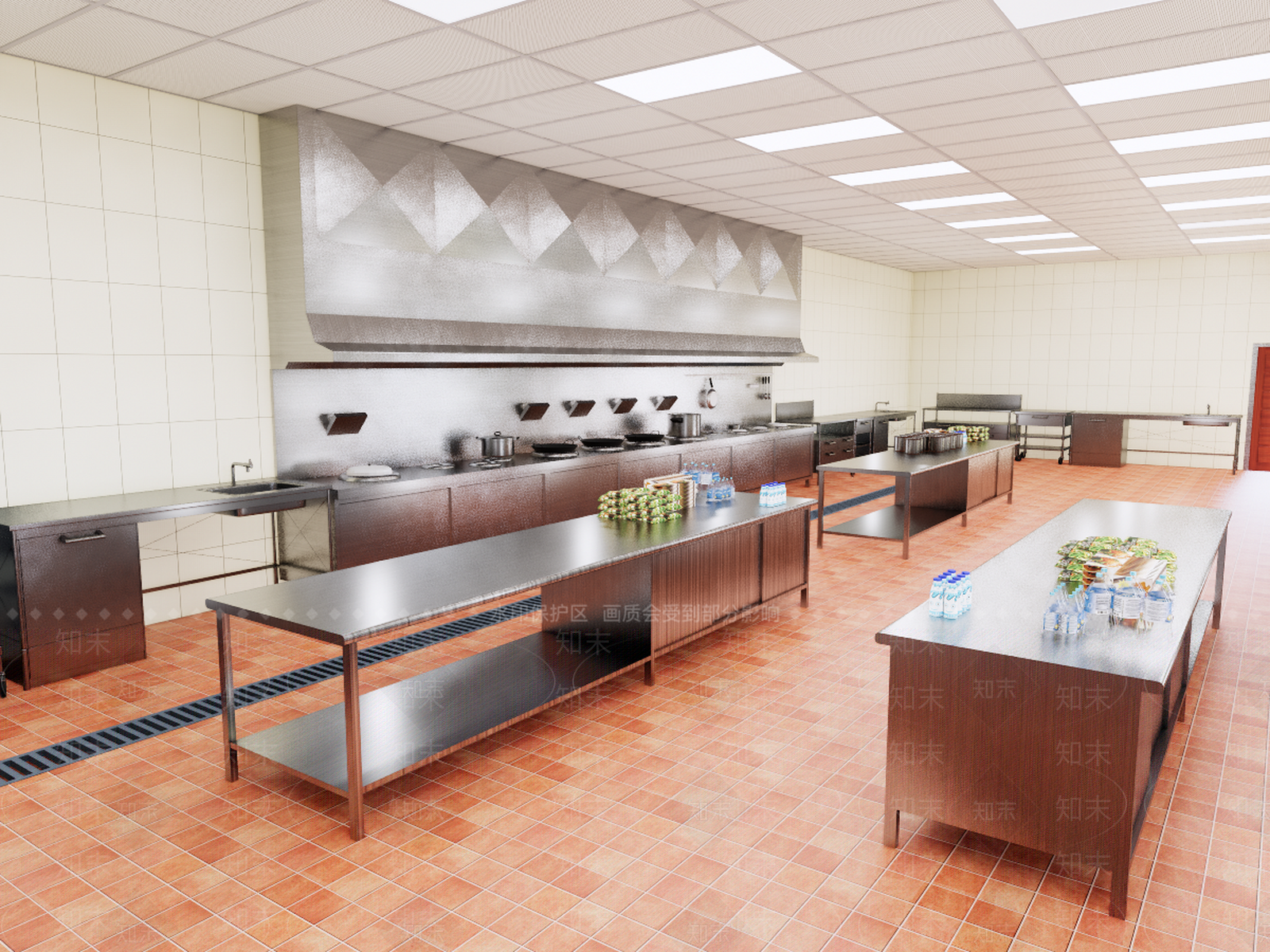 现代酒店厨房SU模型下载【ID:966497399】