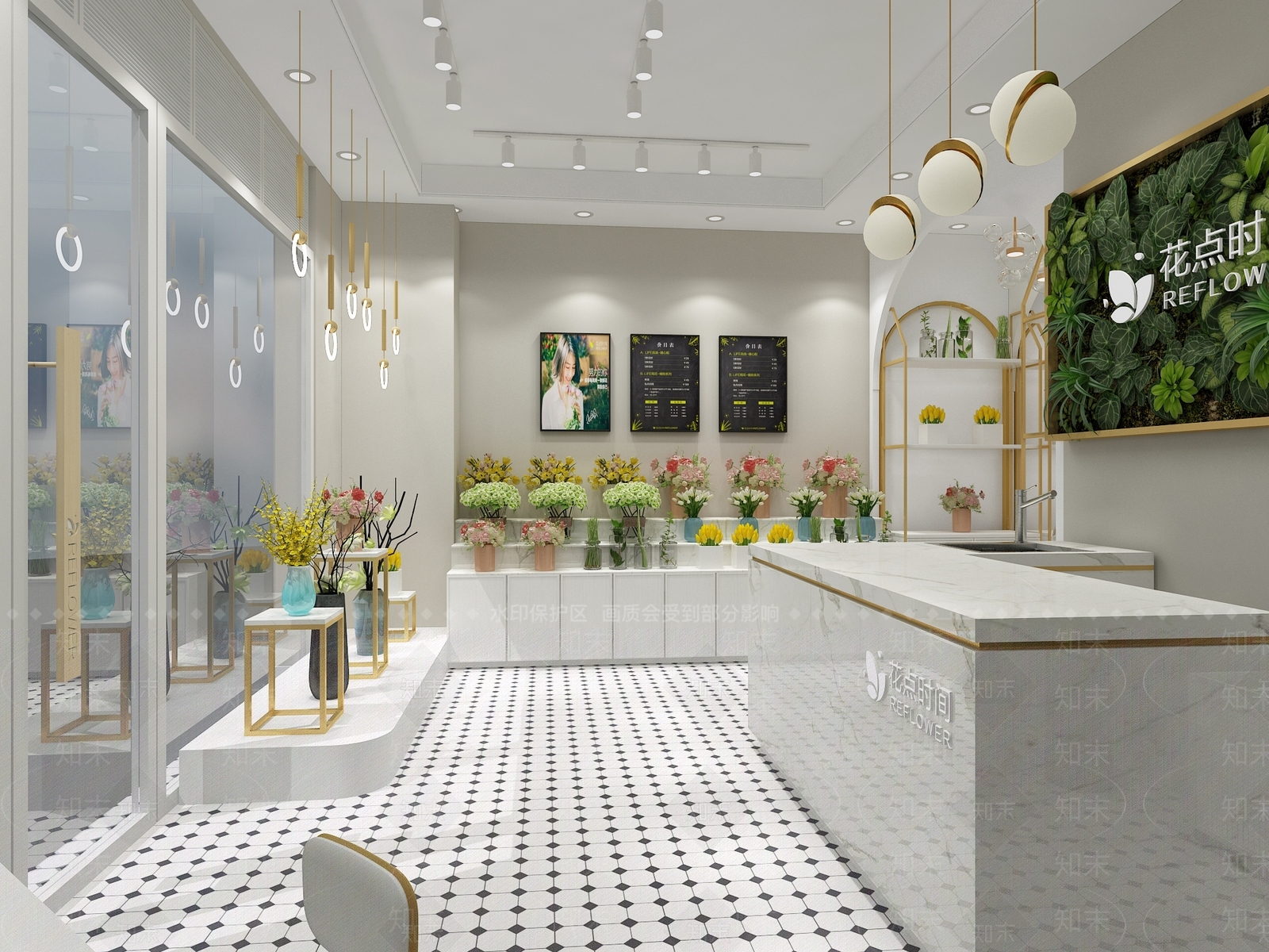 北欧花店3D模型下载【ID:166608756】