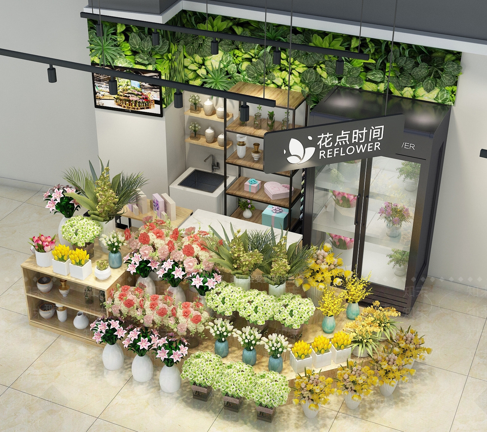 现代花店3D模型下载【ID:166611744】