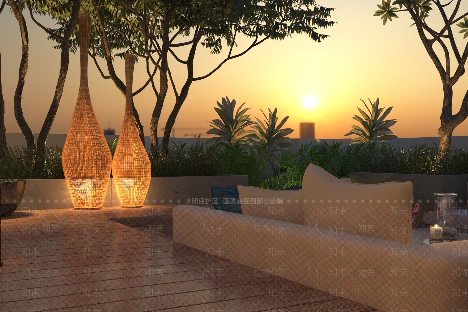 现代精品空中花园3D模型下载【ID:966612155】