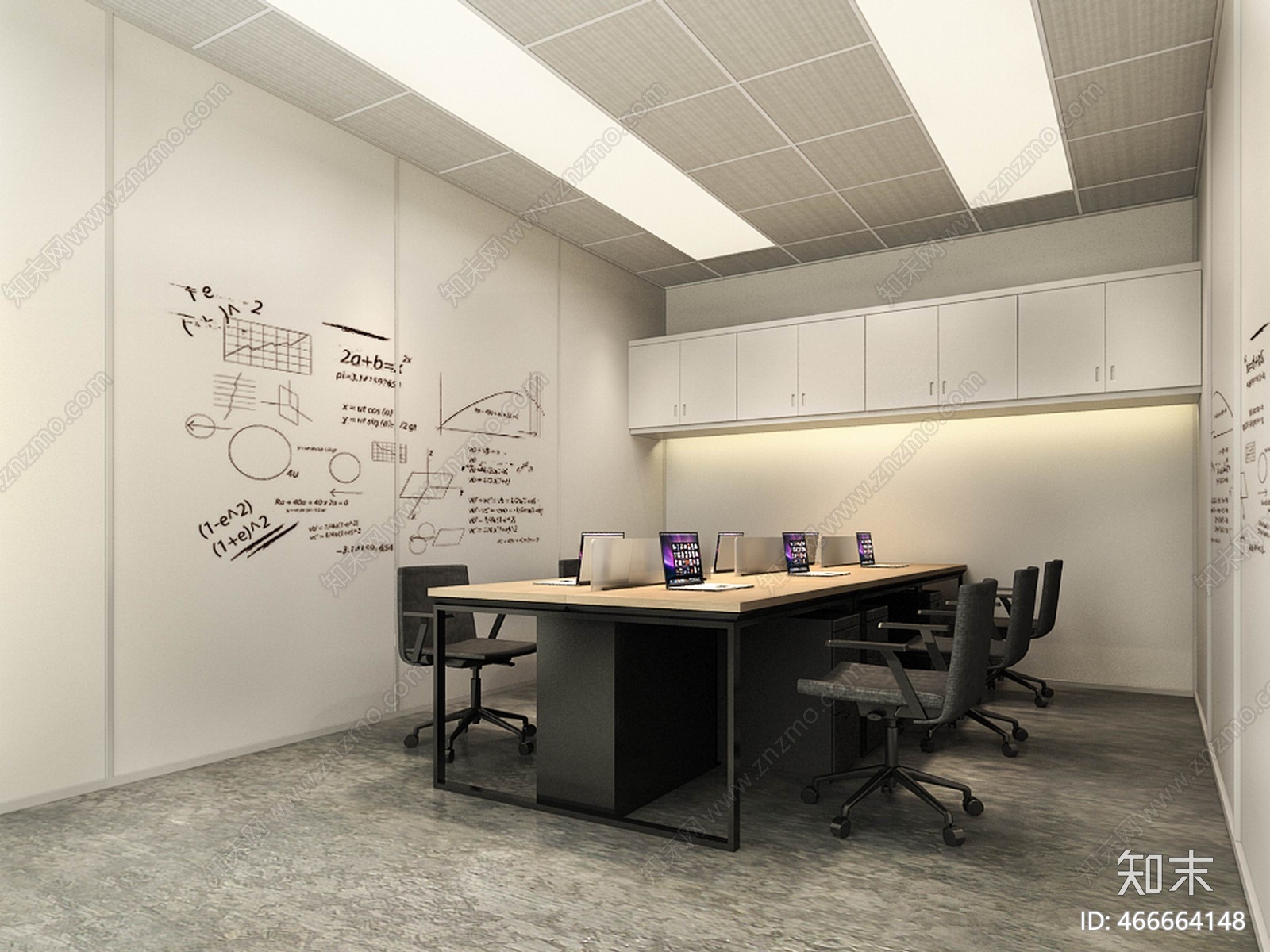 现代办公室cad施工图下载【ID:466664148】