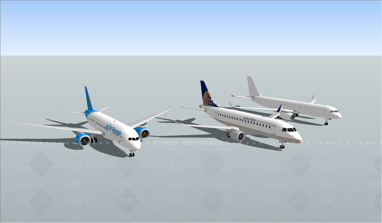 现代风格客机SU模型下载【ID:666765660】