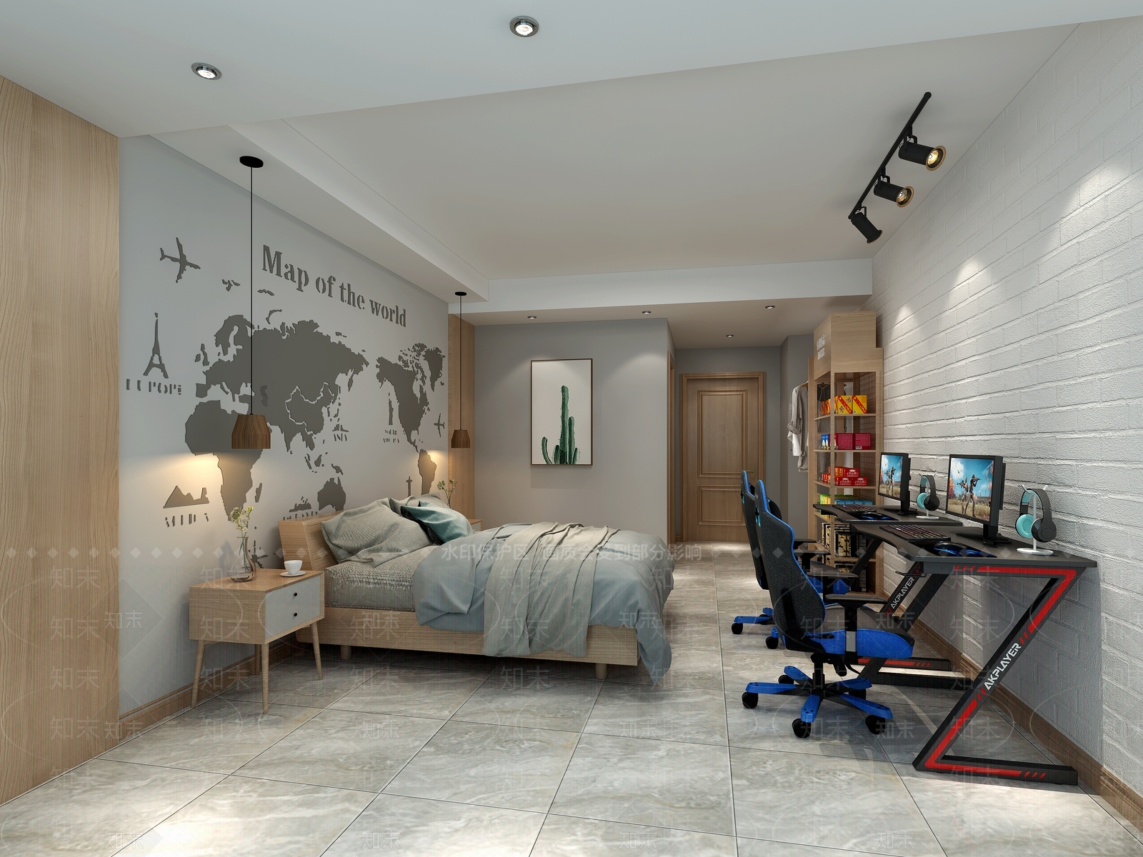 北欧电脑房3D模型下载【ID:966877910】