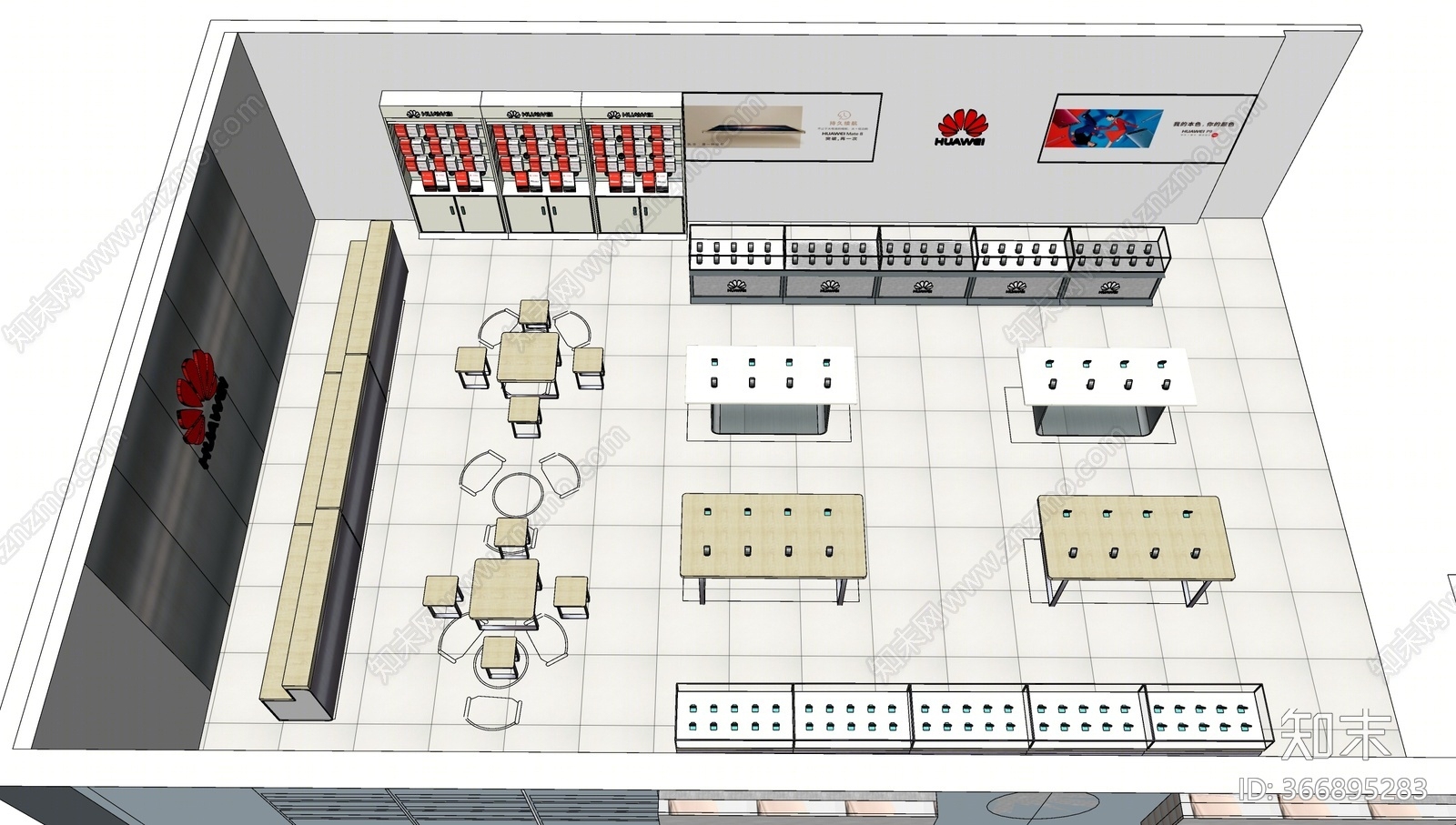现代风格手机专卖店SU模型下载【ID:366895283】