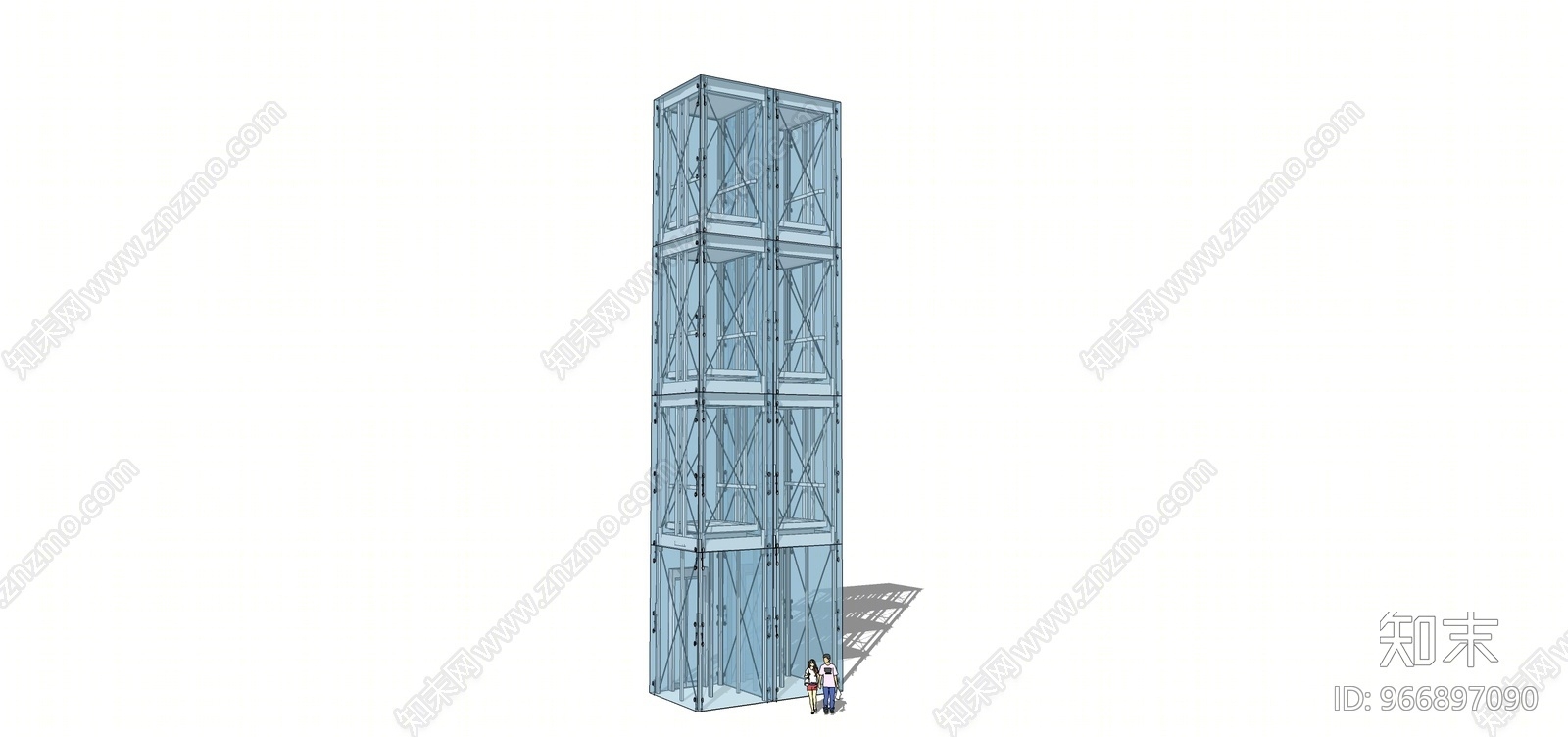 现代风格观光电梯SU模型下载【ID:966897090】