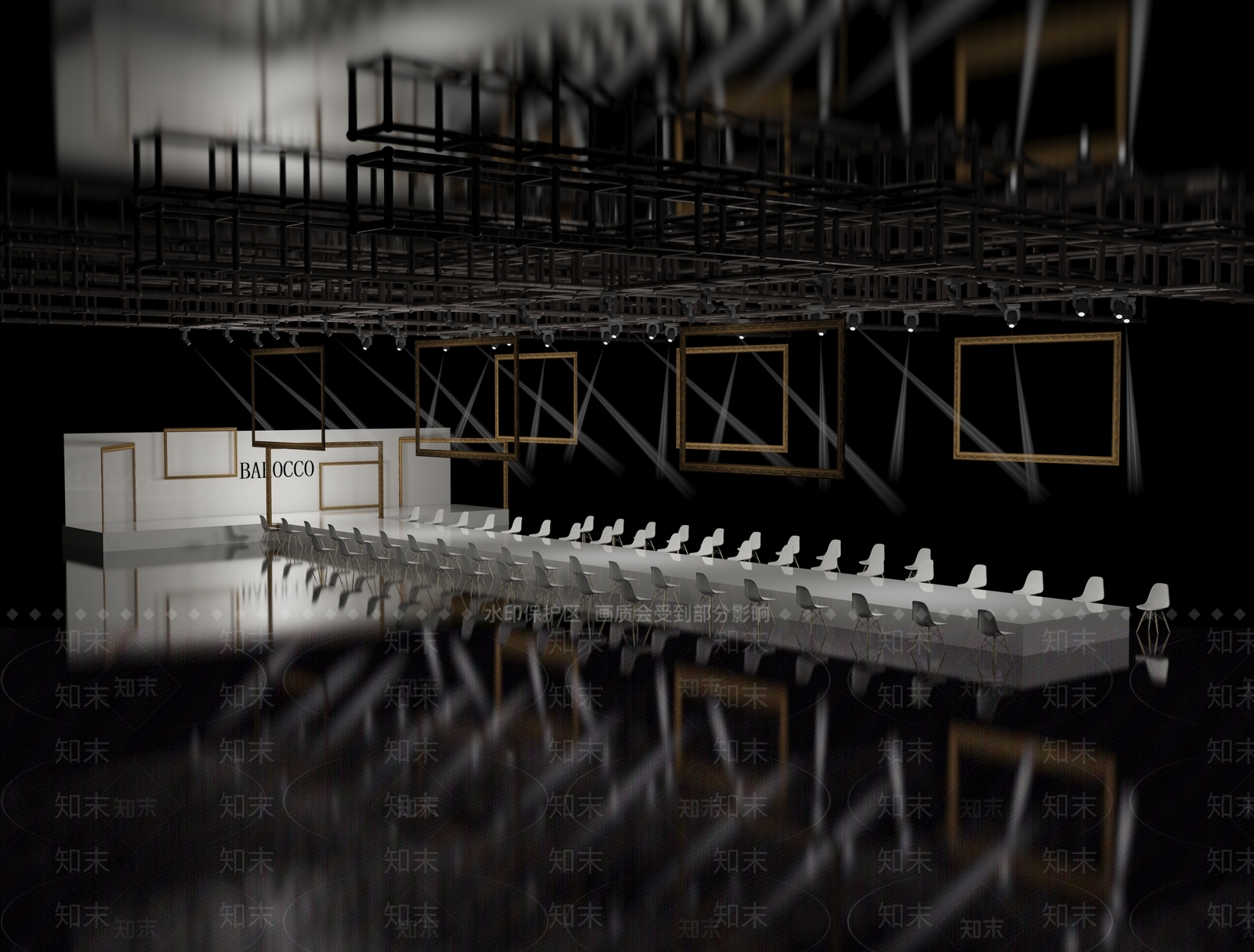 现代T台3D模型下载【ID:566903481】