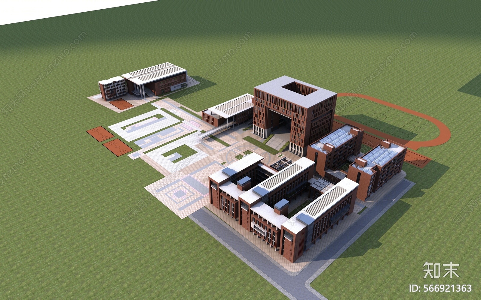 现代学校3d模型下载