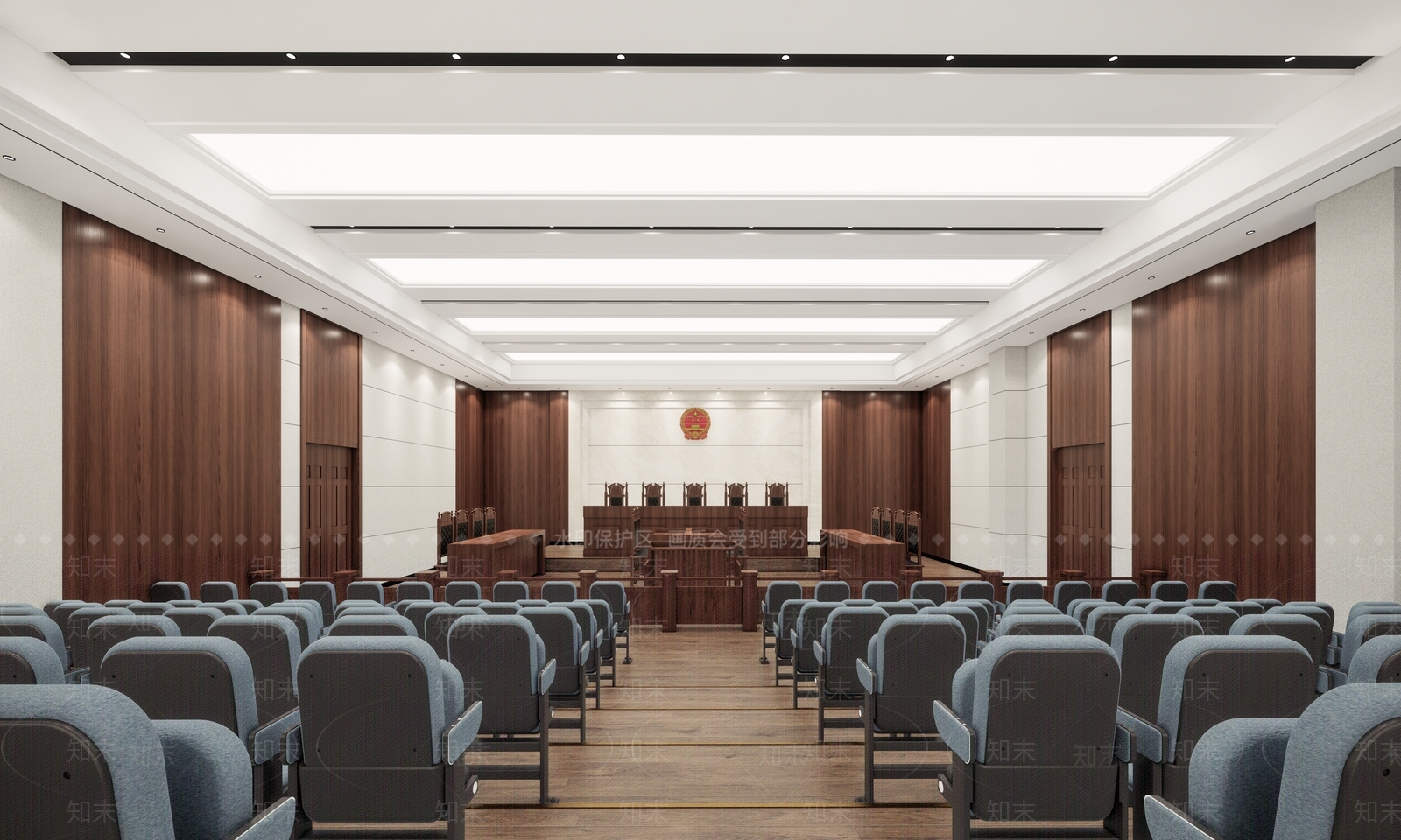 现代风格法庭报告厅SU模型下载【ID:866925239】