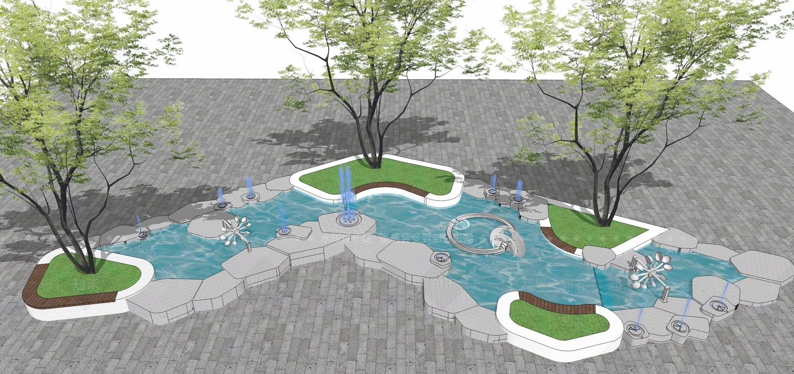 现代风格儿童玩耍水池SU模型下载【ID:966928843】