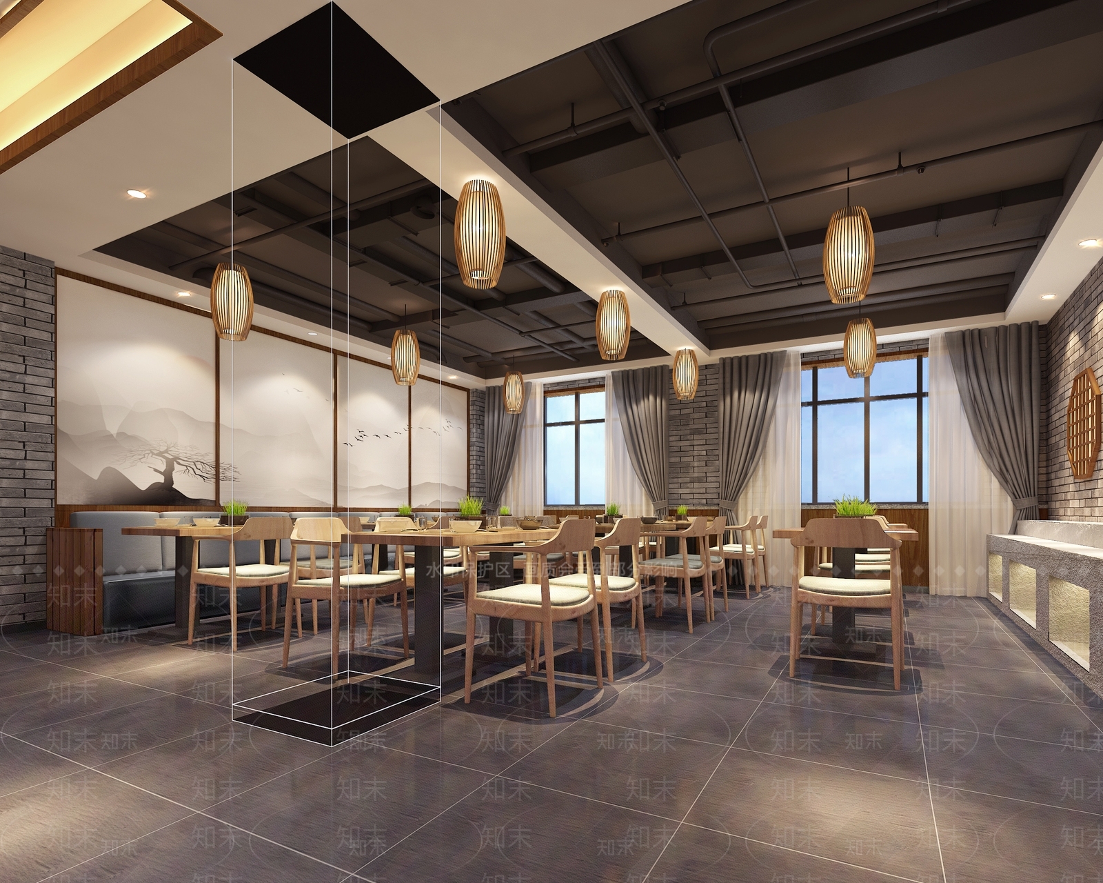 新中式茶楼3D模型下载【ID:366944159】