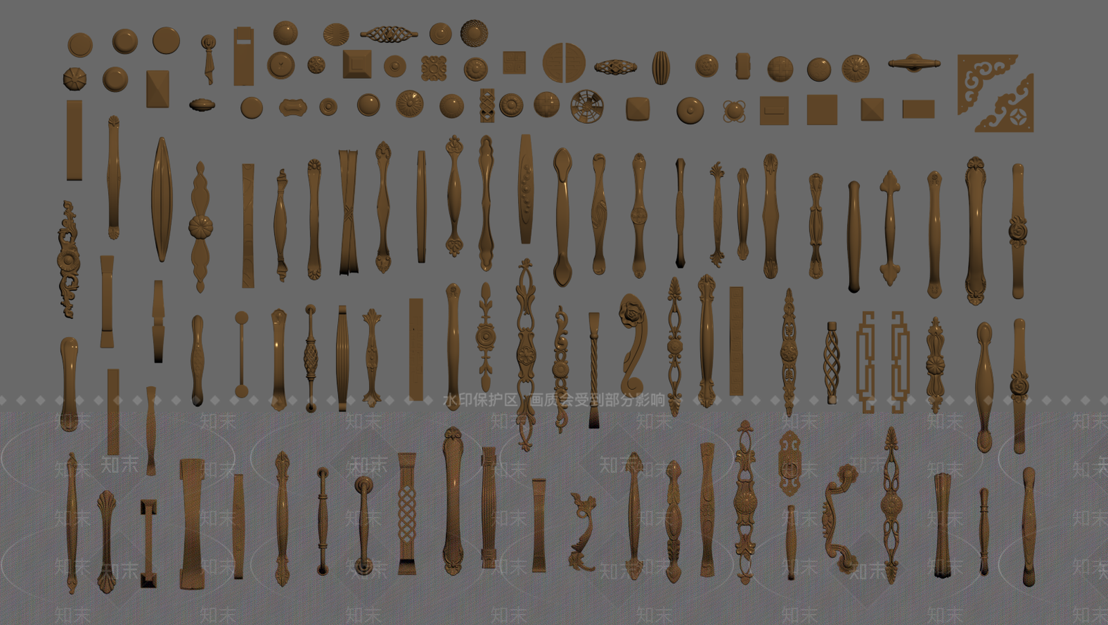 欧式风格门把手SU模型下载【ID:466945306】