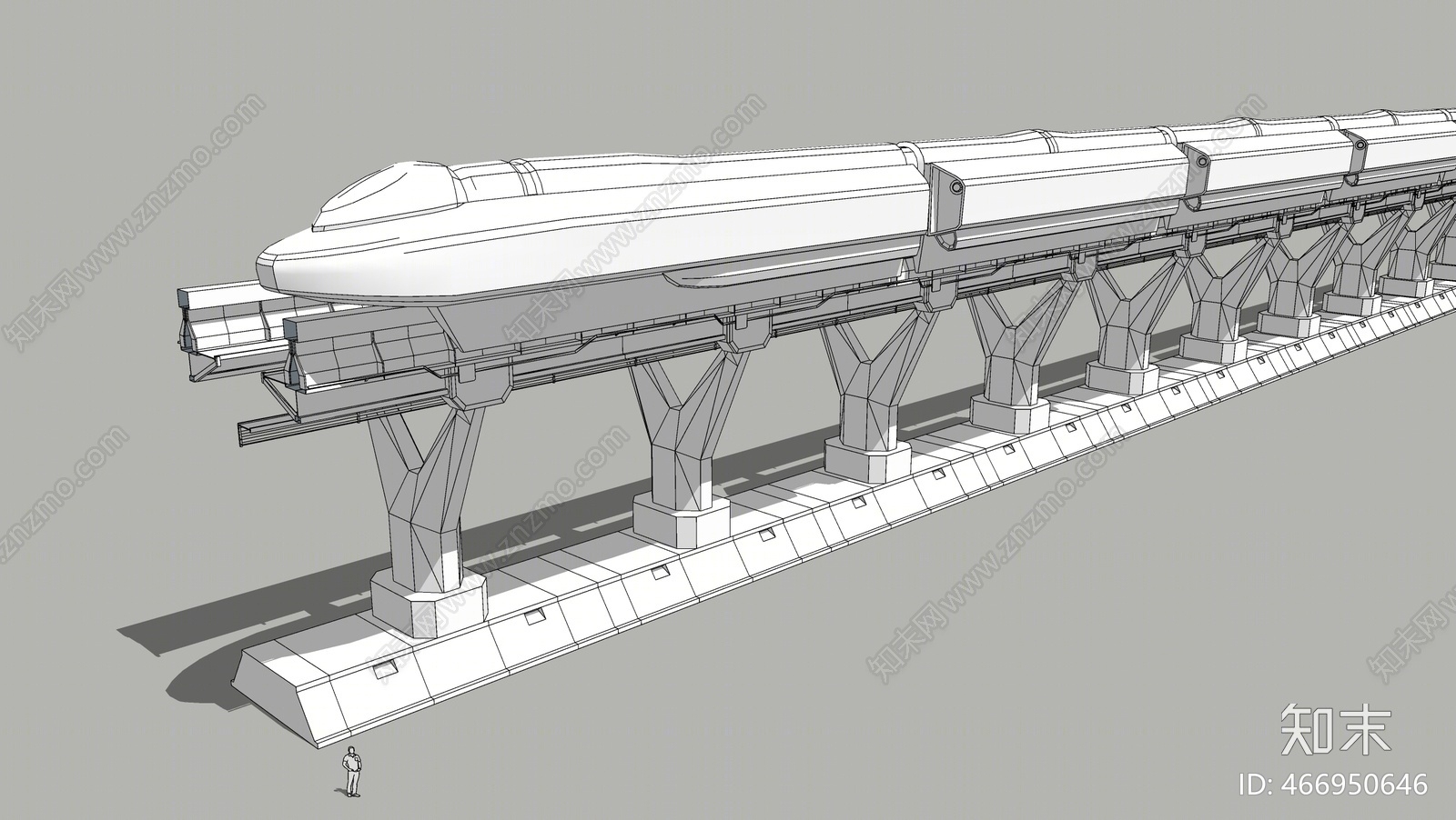 现代风格轻轨SU模型下载【ID:466950646】
