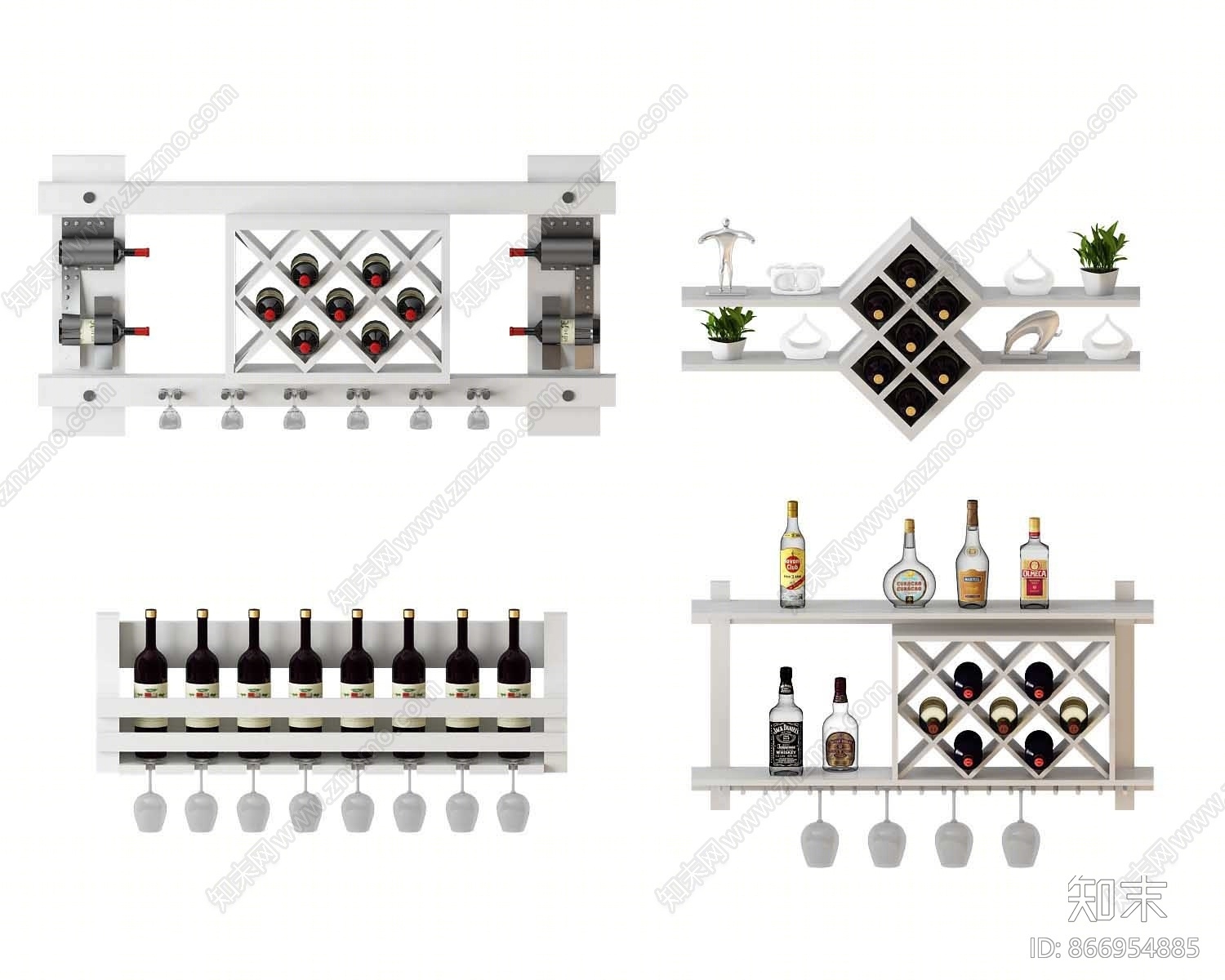 现代酒架3D模型下载【ID:866954885】
