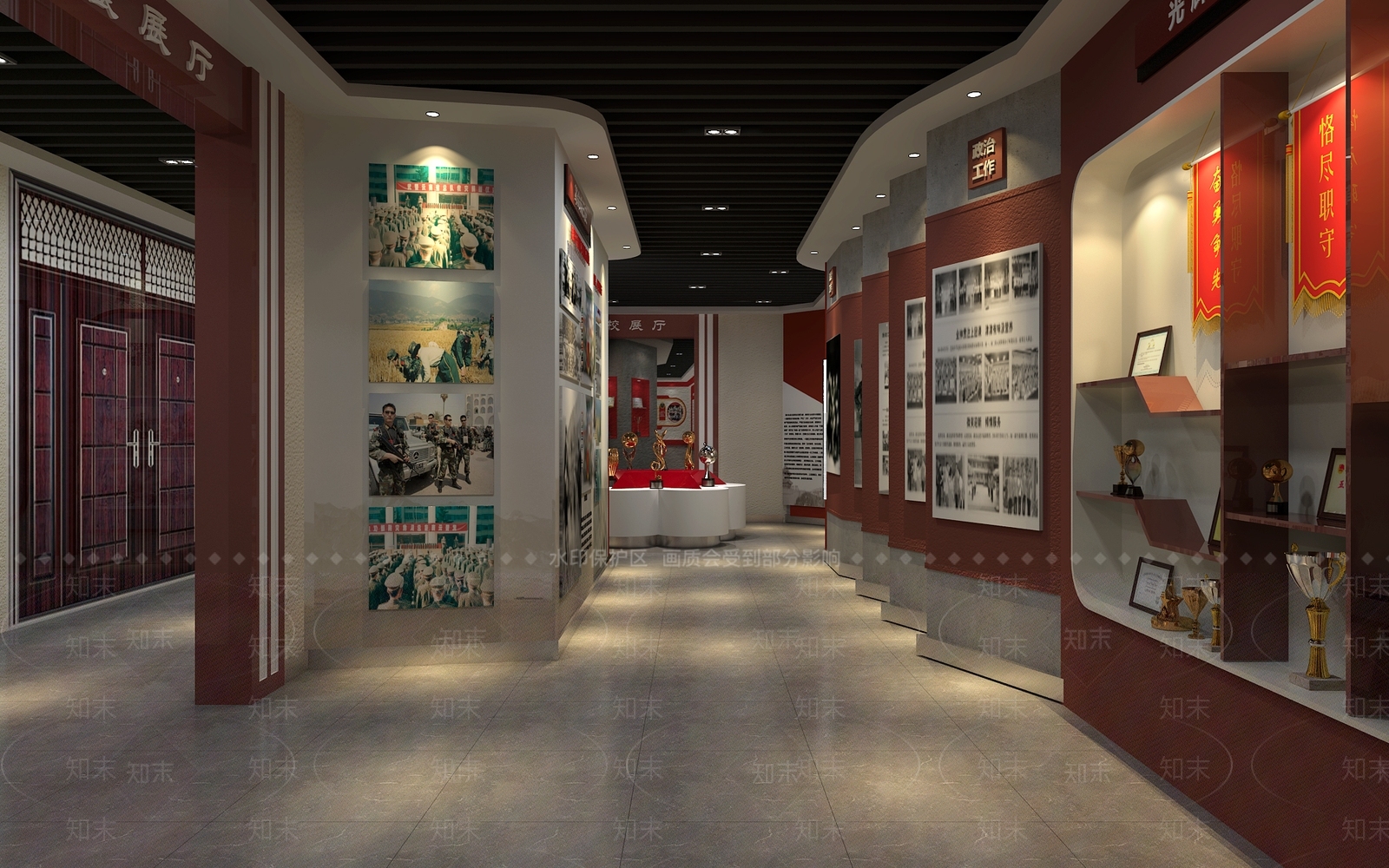 现代学校人物展厅3D模型下载【ID:566970422】