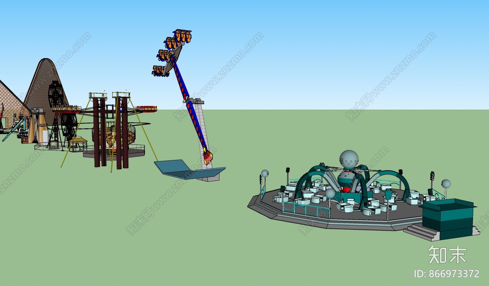 现代风格游乐设施SU模型下载【ID:866973372】