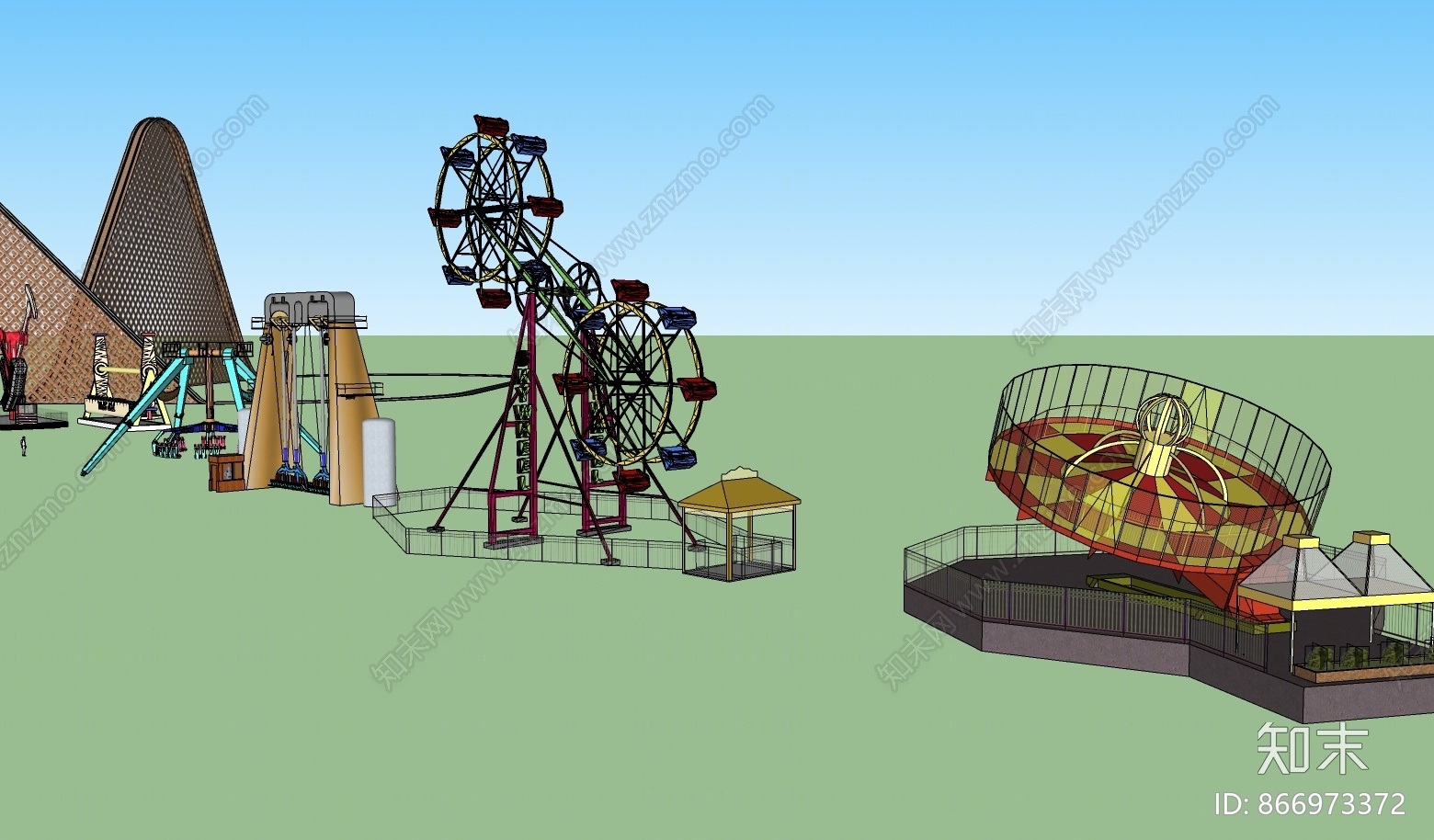 现代风格游乐设施SU模型下载【ID:866973372】