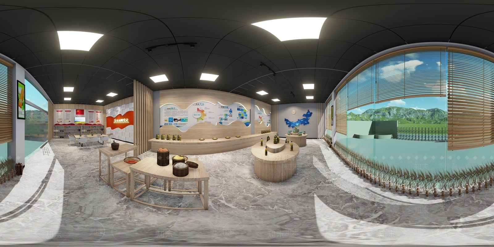 现代风格党建展厅粮油SU模型下载【ID:266981965】