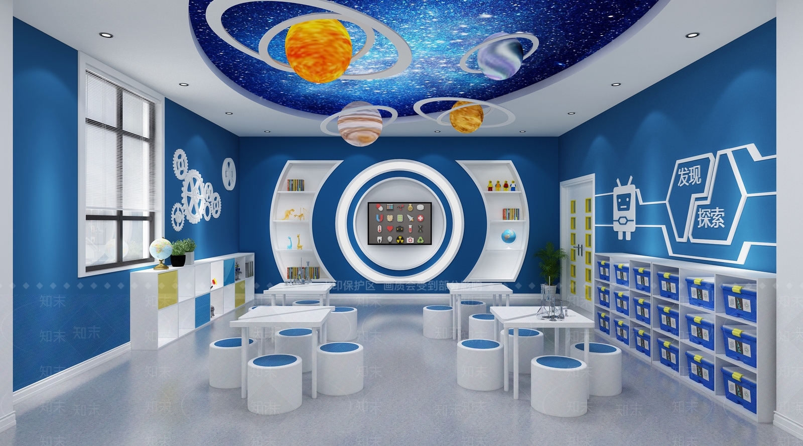 现代幼儿园科学教室3D模型下载【ID:567100895】