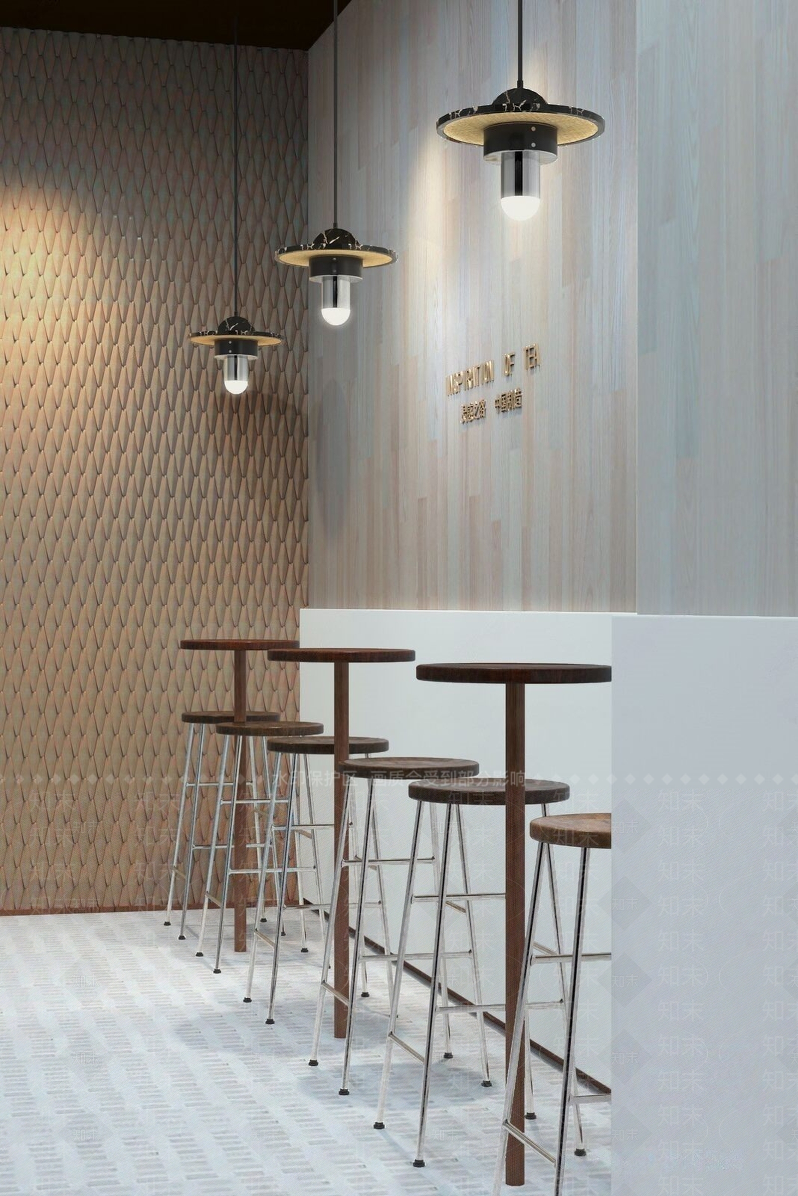 现代奶茶店吧台椅组合3D模型下载【ID:367103842】