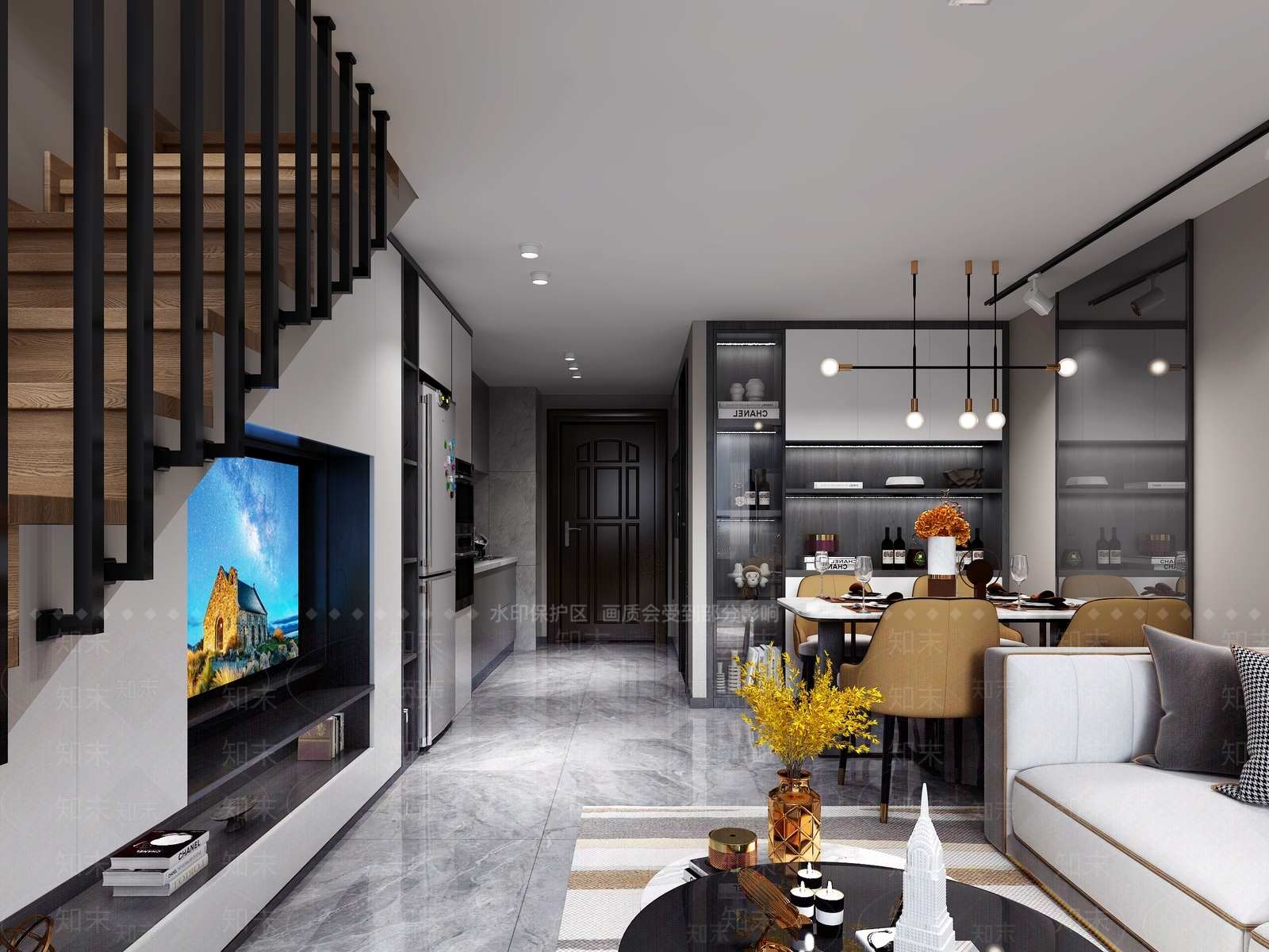 现代单身公寓3D模型下载【ID:967356772】