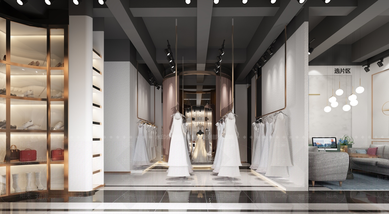 现代轻奢婚纱摄影店3D模型下载【ID:567426517】