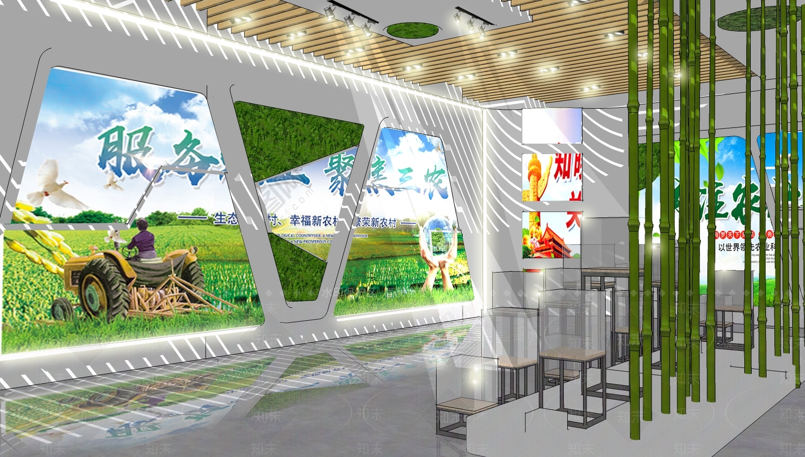 新中式风格广告展厅SU模型下载【ID:967489464】