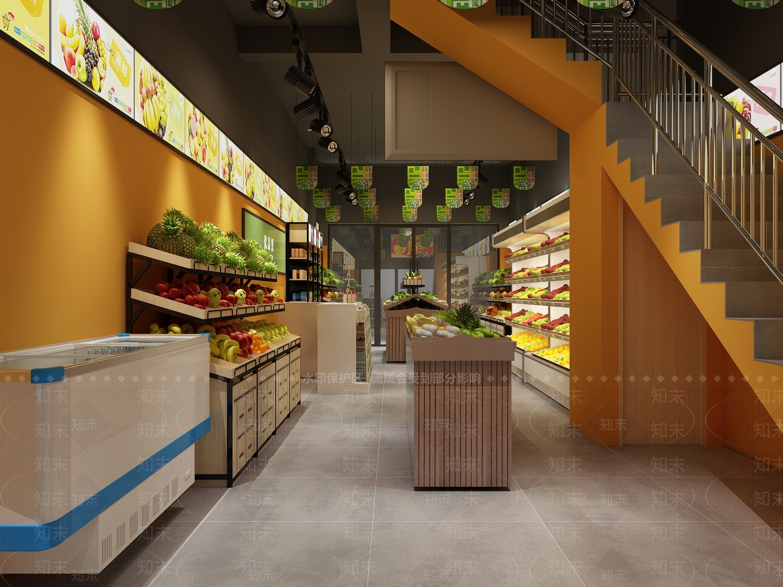 现代水果店3D模型下载【ID:667575380】