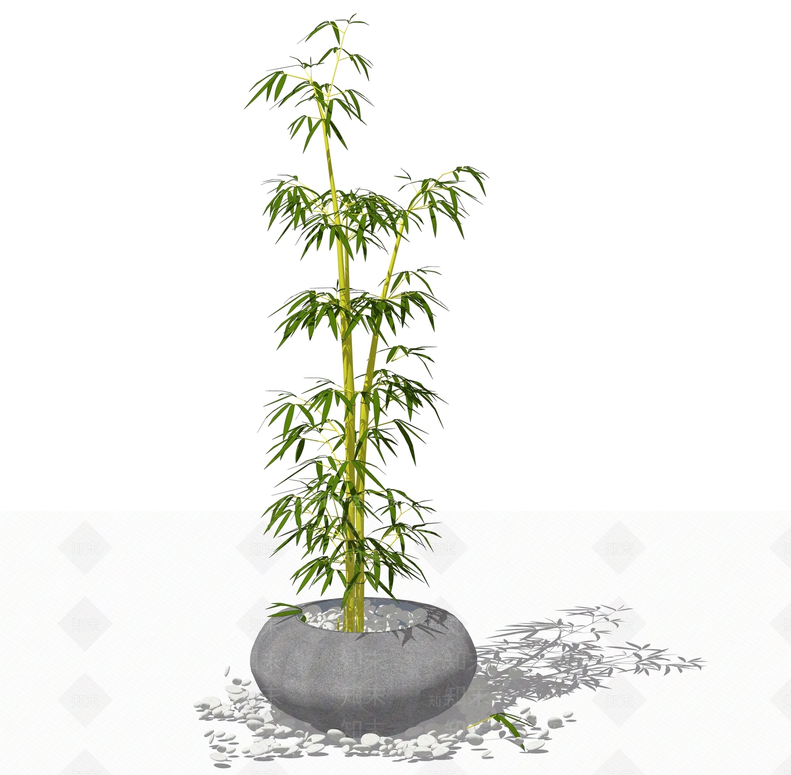 现代风格竹子SU模型下载【ID:167612757】