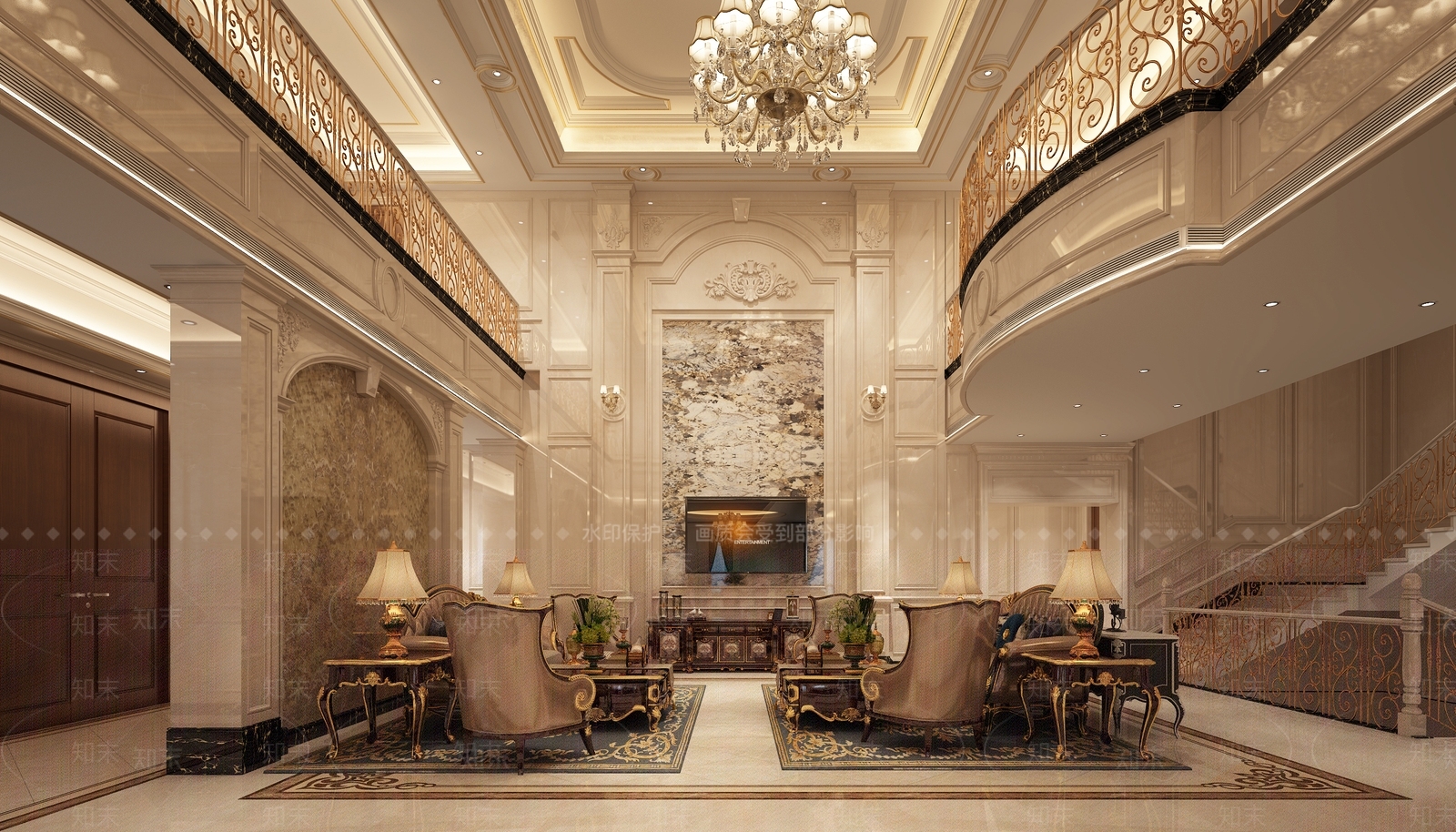 欧式古典客餐厅3D模型下载【ID:767625869】