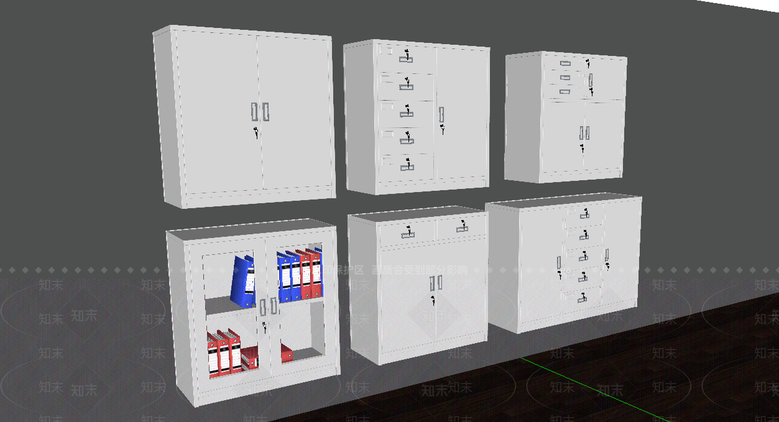 现代风格文件柜SU模型下载【ID:267715635】