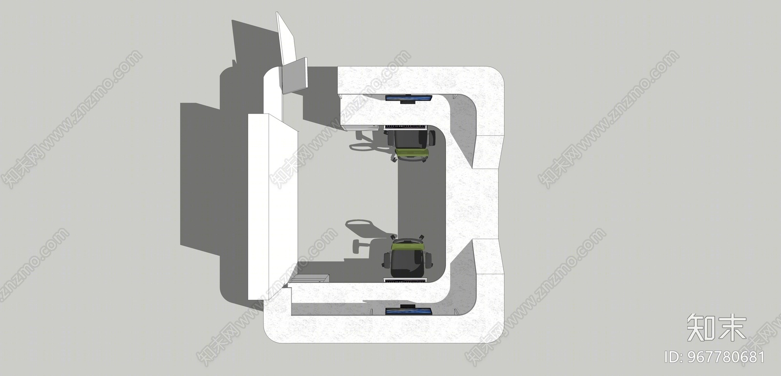 现代医院导诊台SU模型下载【ID:967780681】