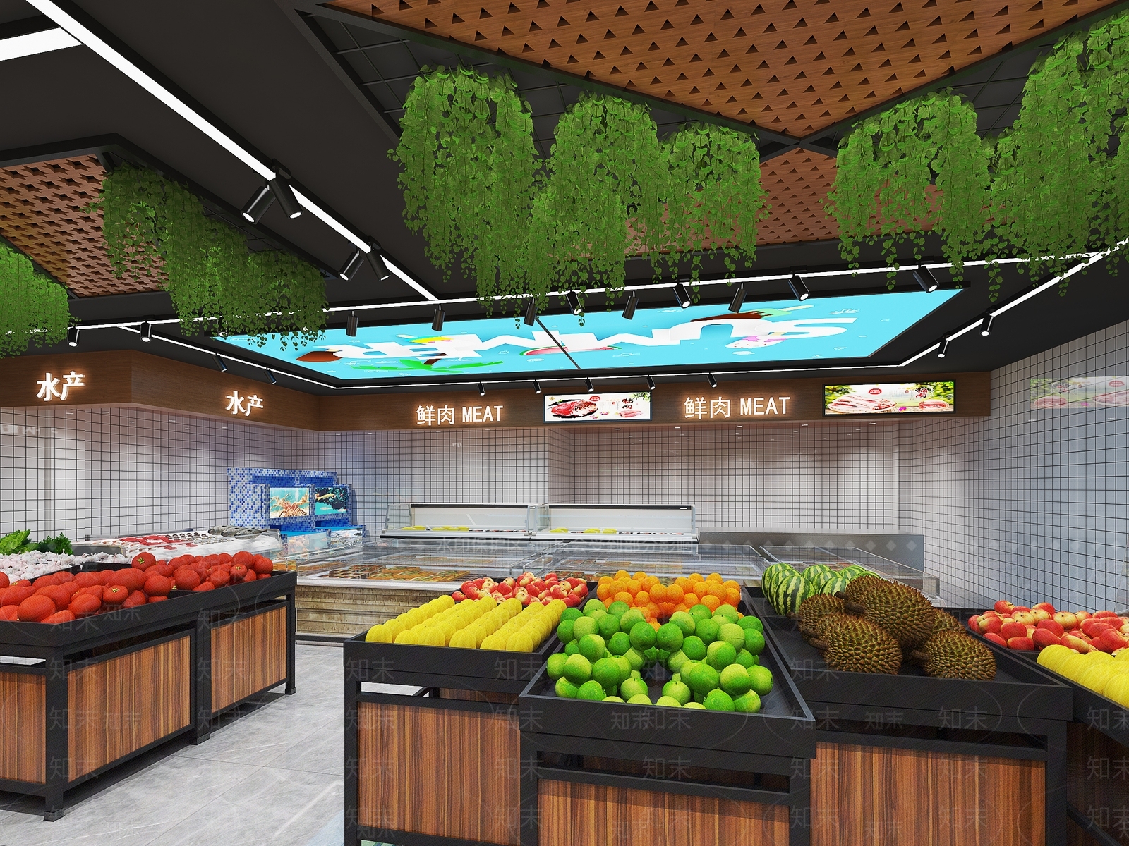 现代超市卖场3D模型下载【ID:567812398】