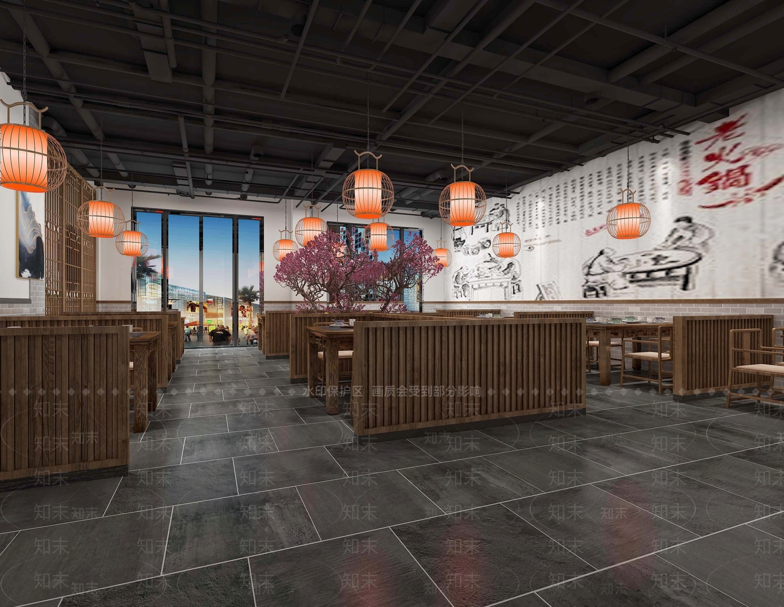 新中式火锅店3D模型下载【ID:367817220】_知末3d模型网