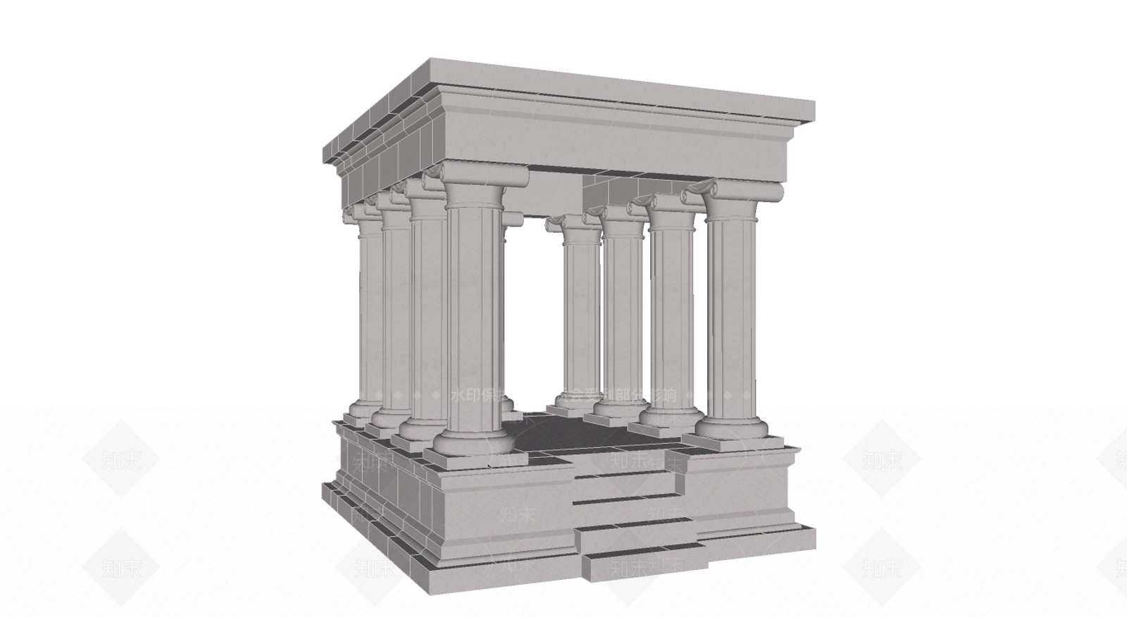 古典风格廊架SU模型下载【ID:467819759】