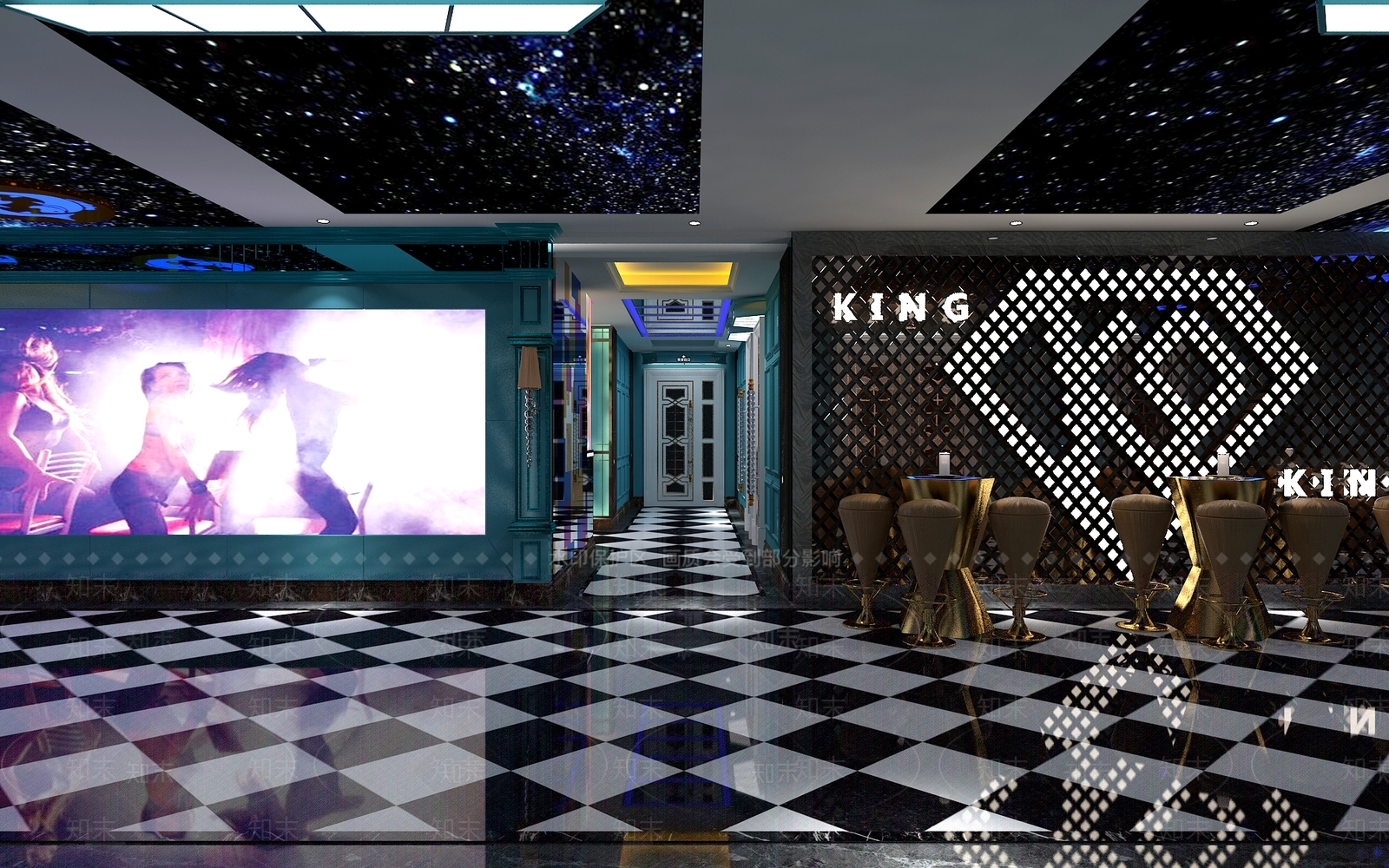 简欧风格KTV唱吧3D模型下载【ID:367822283】