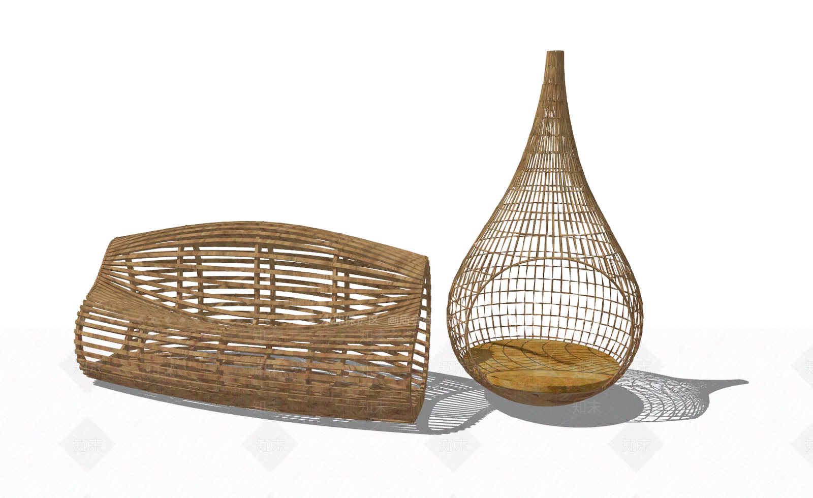 现代风格鸟笼椅SU模型下载【ID:167826310】