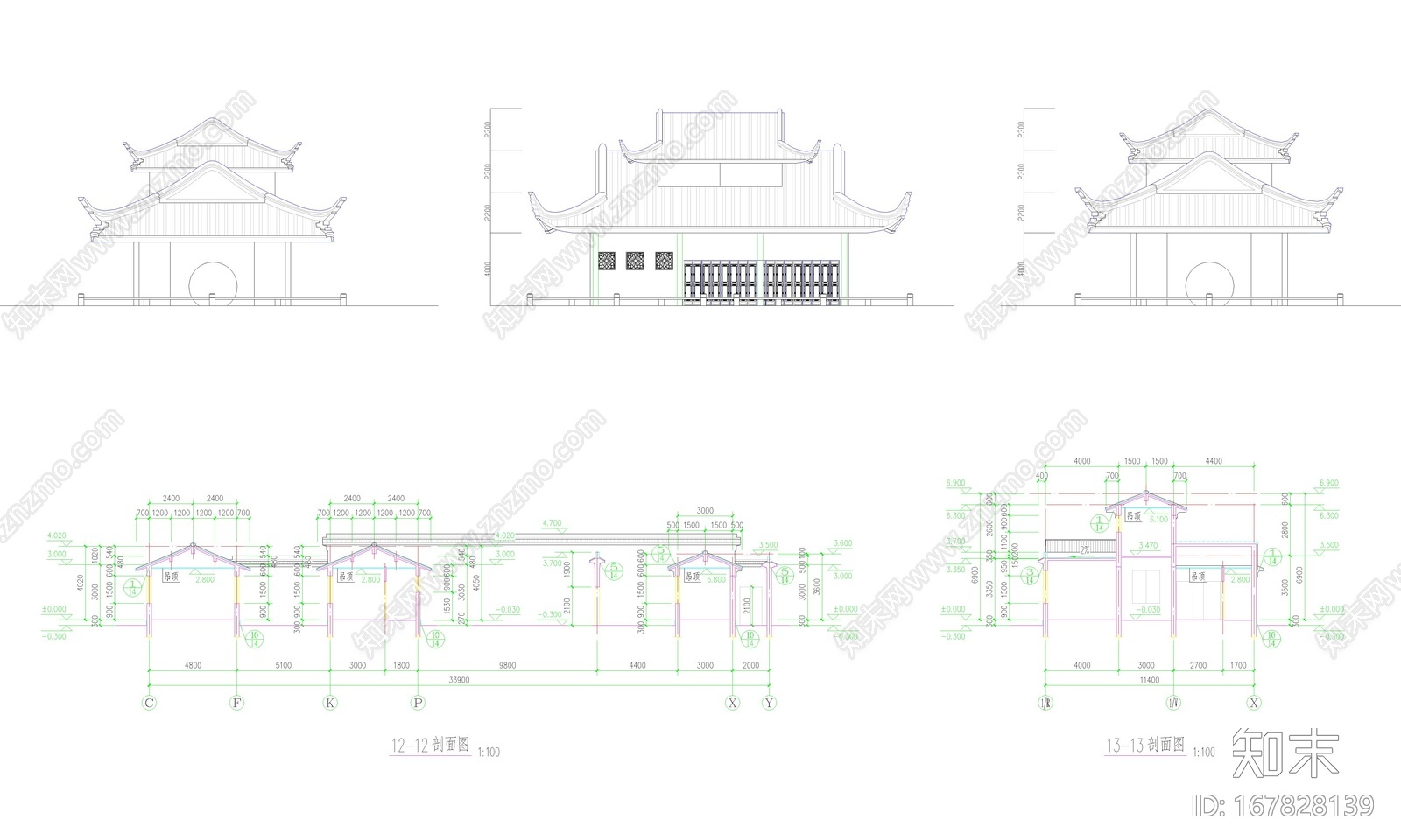 古建筑cad施工图下载【ID:167828139】