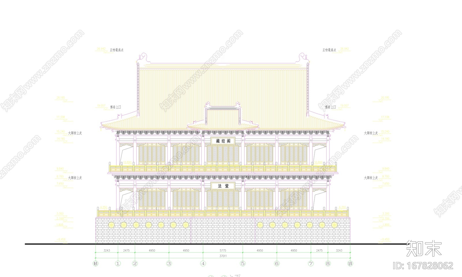 寺庙cad施工图下载【ID:167828062】