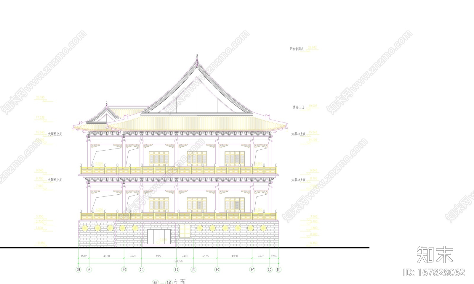 寺庙cad施工图下载【ID:167828062】