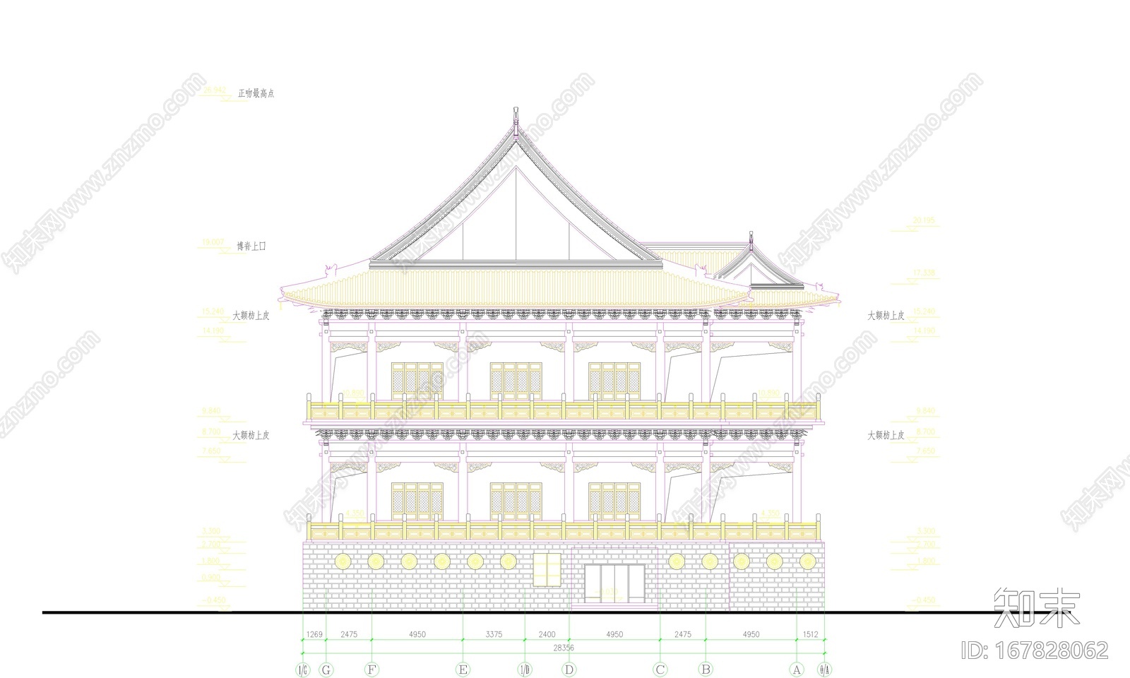 寺庙cad施工图下载【ID:167828062】