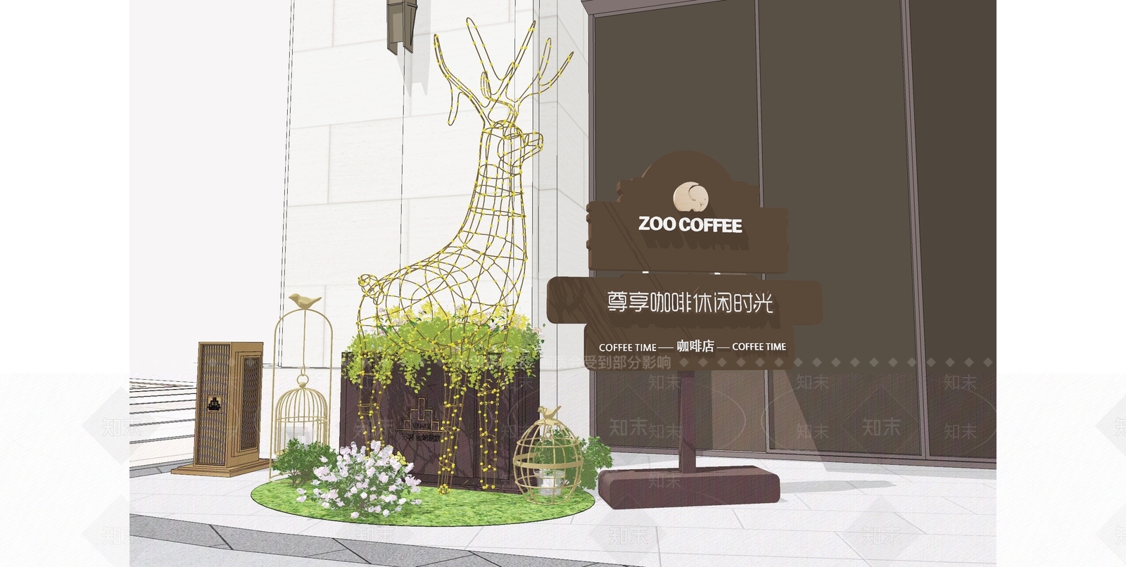 现代风格商业景观SU模型下载【ID:567862503】