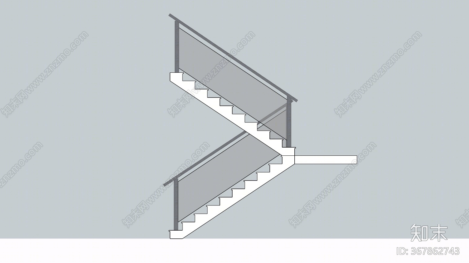 现代风格楼梯SU模型下载【ID:367862743】