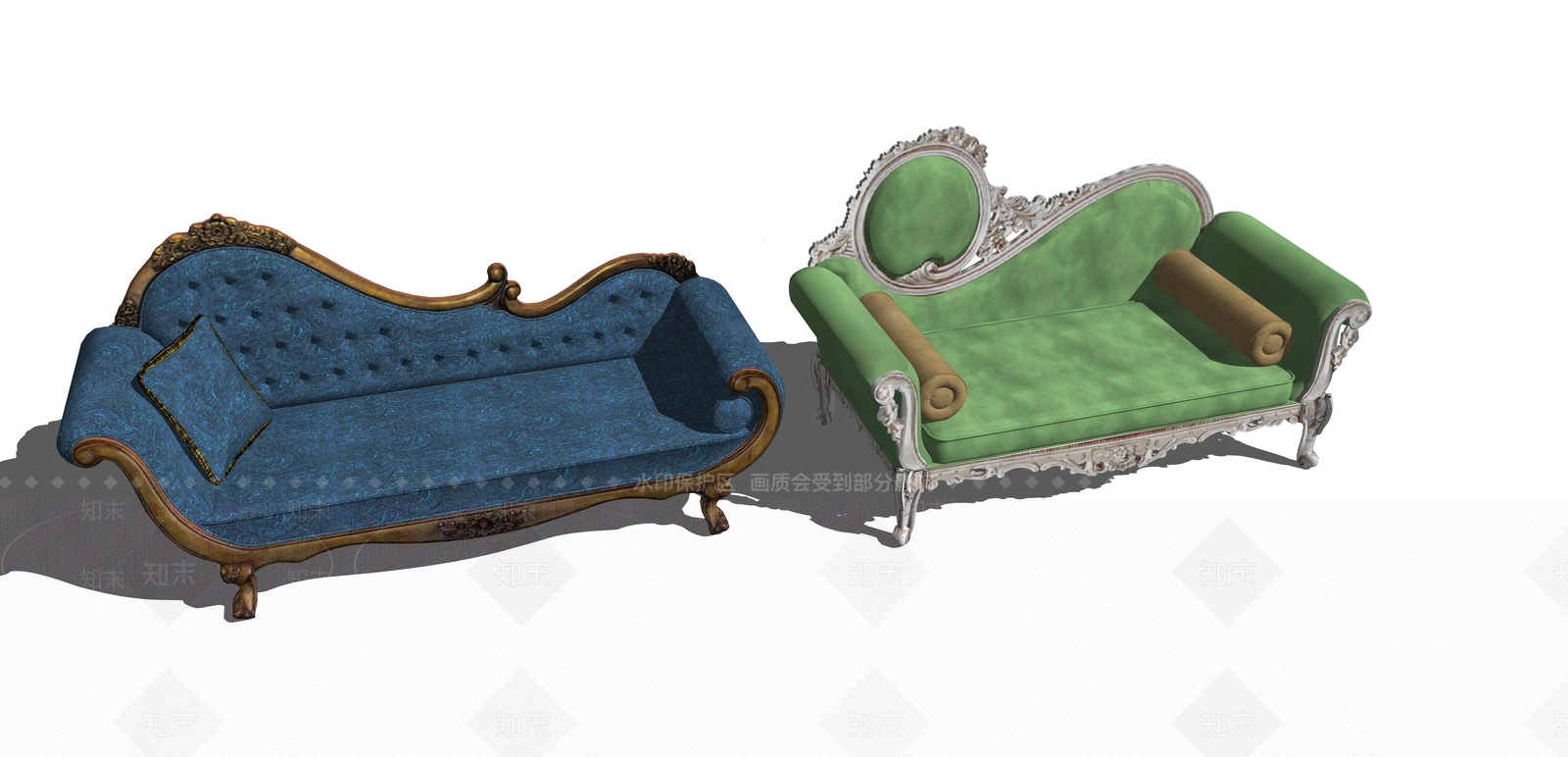 欧式风格贵妃椅SU模型下载【ID:467927408】