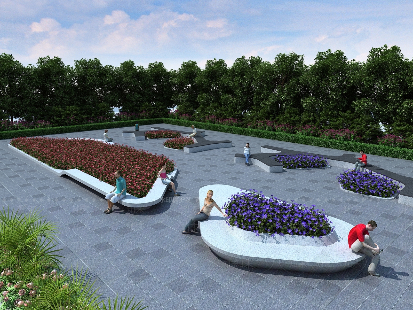 现代树池坐凳3D模型下载【ID:267999438】