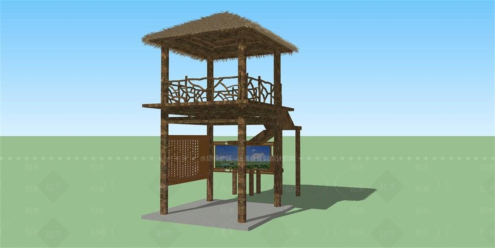 古典风格亭子SU模型下载【ID:468003862】