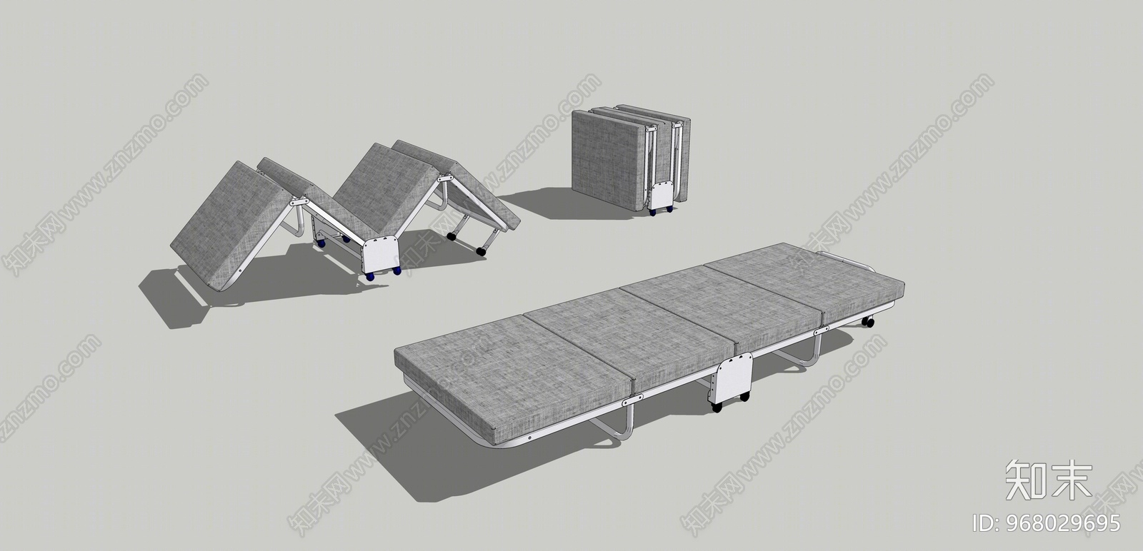 现代风格折叠床SU模型下载【ID:968029695】