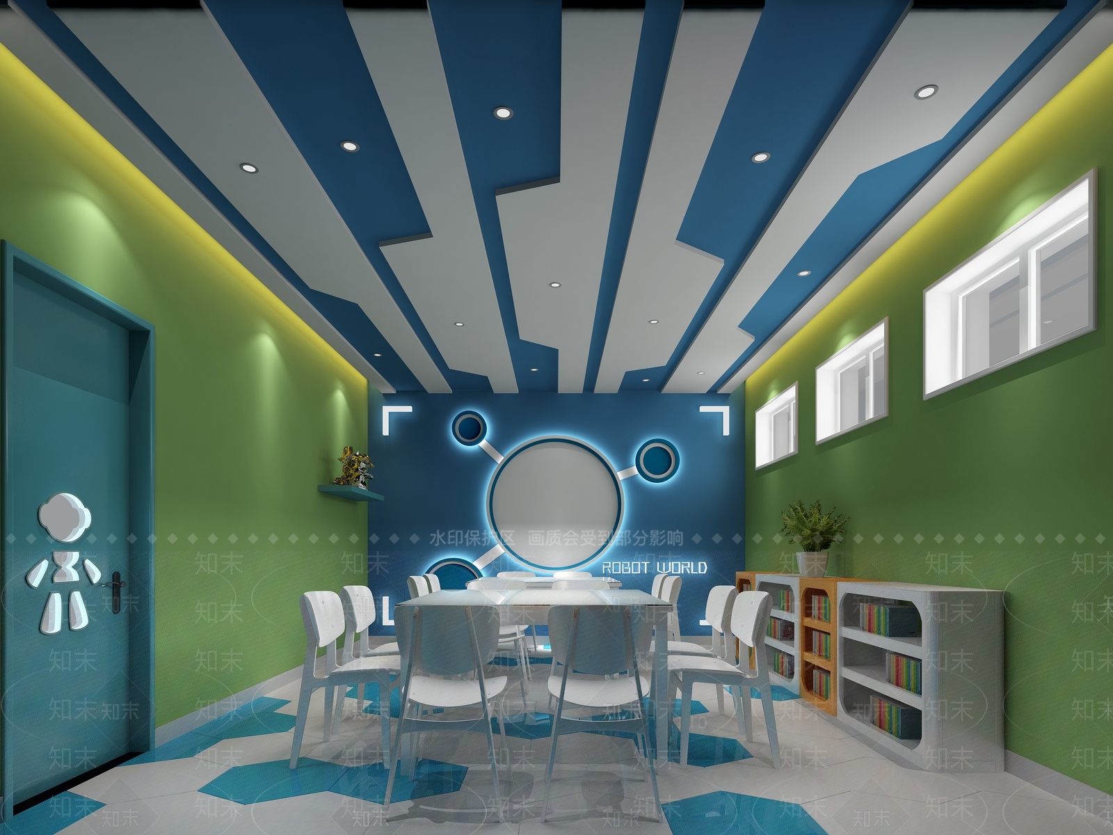 现代机器人主题儿童教室3D模型下载【ID:768034029】